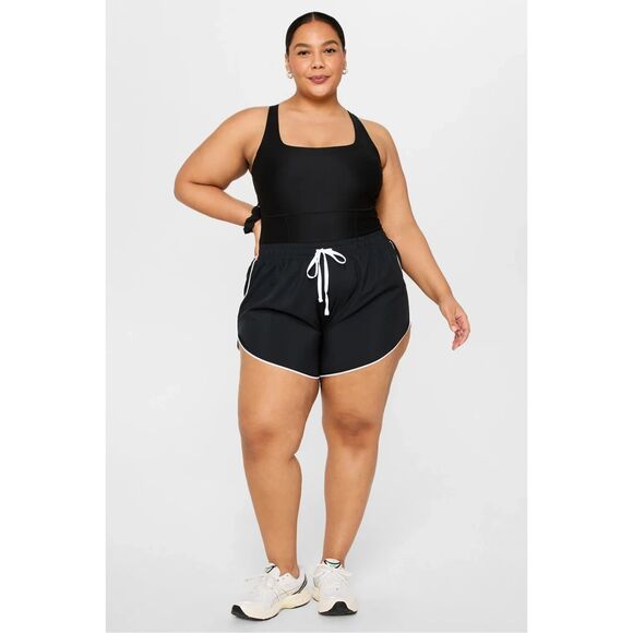 NWT Rare Fabletics Sport Short Onesie Romper Black/White – Women’s Plus Size 2X - Picture 3 of 5